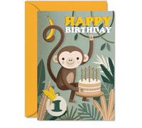 Playful 1st Birthday Card, Bursting with Birthday Fun