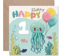 Playful 1st Birthday Card, Make a Splash on Their Big Day