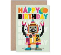 Playful 1st Birthday Card, Robot Fun for Their Big Day