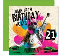 Playful 21st Birthday Card, Colourful Party Balloon Design