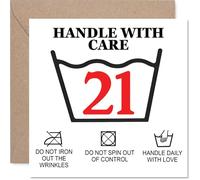 Playful 21st Birthday Card, Handle with Care Vibes