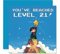 Playful 21st Birthday Card, Level Up Laughs