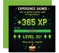Playful 21st Birthday Card, Level Up to 21