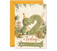 Playful 2nd Birthday Card, Roar into Turning Two
