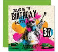 Playful 30th Birthday Card, Crank Up the Birthday Beats