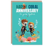 Playful 35th Anniversary Card, Making a Splash Together
