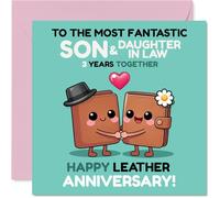 Playful 3rd Anniversary Card for Son & Daughter in Law