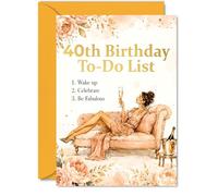 Playful 40th Birthday Card, Glamorous 40th To-do List Vibes