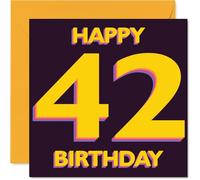 Playful 42nd Birthday Card, Bold and Bright Birthday Wishes