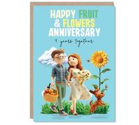 Playful 4th Anniversary Card, Brighten Their Day