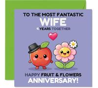 Playful 4th Anniversary Card for Wife, Bursting with Joy