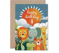 Playful 4th Birthday Card, Sunshine Smiles for Their Big Day
