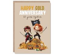 Playful 50th Anniversary Card, Set Sail for Laughter