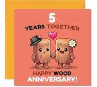 Playful 5th Anniversary Card, Celebrate Five Years of Love