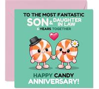 Playful 6th Anniversary Card for Son & Daughter in Law