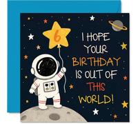 Playful 6th Birthday Card, Blast off into Birthday Fun