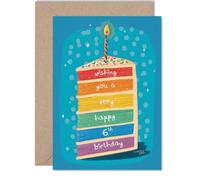 Playful 6th Birthday Card, Bursting with Birthday Cheer