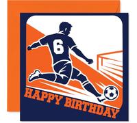 Playful 6th Birthday Card, Goal-tastic Energy
