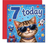Playful 7th Birthday Card, Bursting with Birthday Fun