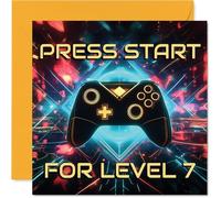 Playful 7th Birthday Card, Level Up Their Big Day