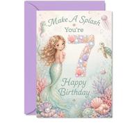 Playful 7th Birthday Card, Make a Splash on Their Big Day