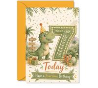 Playful 7th Birthday Card, Roarsome Fun for Turning Seven