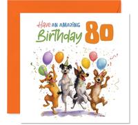 Playful 80th Birthday Card, Time to Paws and Celebrate