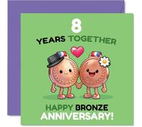 Playful 8th Anniversary Card, Eight Years of Giggles