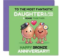 Playful 8th Anniversary Card for Daughter & Son in Law, Medal-winning Fun
