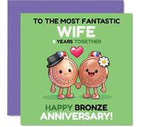 Playful 8th Anniversary Card for Wife, Celebrating 8 Brilliant Years