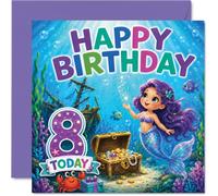 Playful 8th Birthday Card, Dive into Birthday Fun