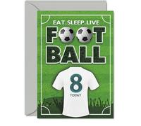 Playful 8th Birthday Card, for the Young Football Fanatic