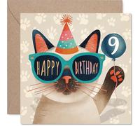 Playful 9th Birthday Card, Sunglasses Cat Brings the Party Vibes