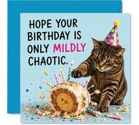 Playful Birthday Card, Chaos and Cake Collide