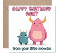 Playful Birthday Card for Aunt, from Your Little Monster