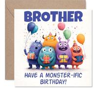 Playful Birthday Card for Brother, Monster Mash-up Fun