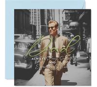 Playful Birthday Card for Dad - Cool, Confident, and Classic - Vintage Dad in Suit Design - A Sharp Nod to His Effortless Style, Father's Day - 145mm Square, Envelope Included