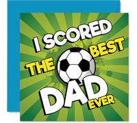Playful Birthday Card for Dad - Scored a Winner with This Football-themed Design - Vibrant Green Pitch and Bold Text, Father's Day - 145mm Square, Envelope Included