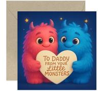 Playful Birthday Card for Daddy, 'From Your Little Monsters' Gift, From young Son and Daughter, Heartfelt Design, for Him on Father's Day, Blank Inside with Envelope