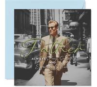 Playful Birthday Card for Father in Law - Always Sharp and Effortlessly Cool - Vintage Photo of Dapper Gent in Suit, Father's Day - 145mm Square, Envelope Included