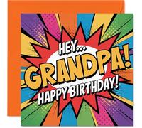 Playful Birthday Card for Grandpa, Bursting with Comic Energy