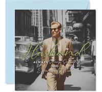 Playful Birthday Card for Husband - Effortlessly Cool, Always Sharp - Vintage Gent Motif with a Cheeky Modern Twist - Perfect for the Stylish Man - 145mm Square, Envelope Included