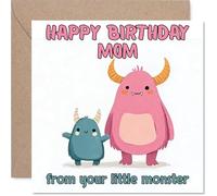 Playful Birthday Card for Mom, from Your Little Monster