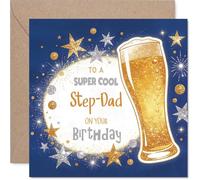 Playful Birthday Card for Step Father, Cheers to a Brilliant Step-dad