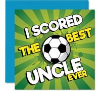 Playful Birthday Card for Uncle - Back of the Net Laughs - Bold Football Design with 'I SCORED THE BEST UNCLE EVER', Father's Day - 145mm Square, Envelope Included