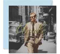 Playful Birthday Card for Uncle - Stylishly Sharp and Effortlessly Cool - Vintage Suit Photo with Cheeky Uncle Tribute, Father's Day - 145mm Square, Envelope Included