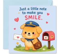 Playful Birthday Card, Spread a Little Joy | Cartoon Puppy Postman with Heart-filled Letters, Guaranteed to Bring a Smile, 145mm Square, Envelope Included