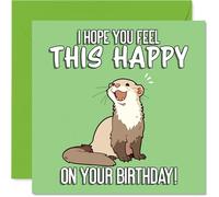Playful Birthday Card - Spread Pure Birthday Joy - Cheery Otter on Bright Green with Happy Vibes - Sure to Lift Spirits - 145mm Square, Envelope Included