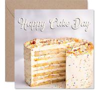 Playful Birthday Card - Sprinkle Some Joy - Colourful Cake with Pastel Hues and Vibrant Sprinkles - Guaranteed to Brighten Their Special Day - 145mm Square, Envelope Included