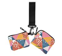 Playful Bizarre Colorful Dual Wristlet Wallets for Women Mini Fashion Identity Card Protector with Wristlet Strap for Women 2 Pcs